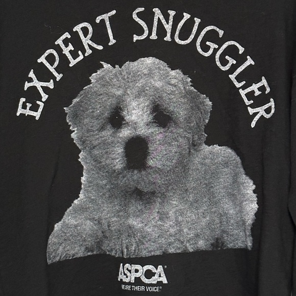 Forever 21 x ASPCA “expert snuggler” dog long sleeve crop top - Picture 2 of 5